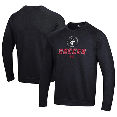 Men's Under Armour Northeastern Huskies Soccer Rival Fleece Raglan Pullover Sweatshirt
