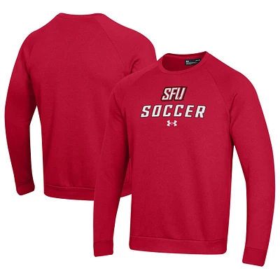 Men's Under Armour Saint Francis Red Flash Soccer Rival Fleece Raglan Pullover Sweatshirt