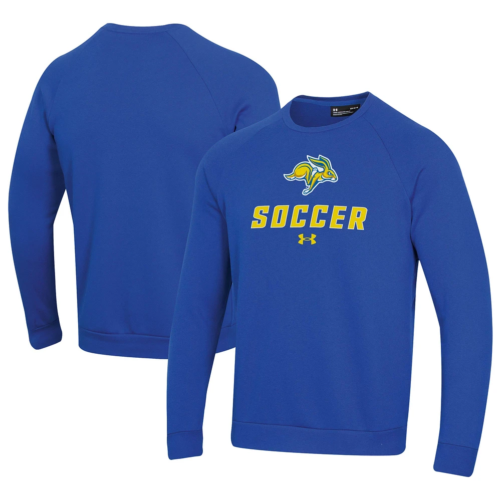 Men's Under Armour South Dakota State Jackrabbits Soccer Rival Fleece Raglan Pullover Sweatshirt