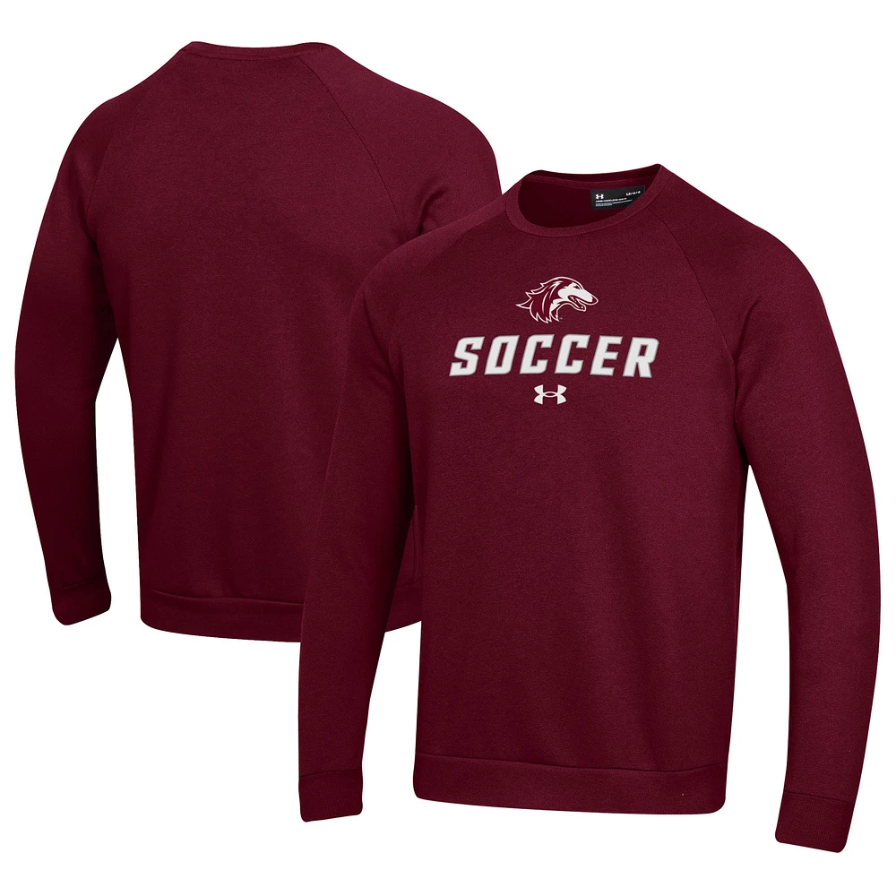 Men's Under Armour Maroon Southern Illinois Salukis Soccer Rival Fleece Raglan Pullover Sweatshirt