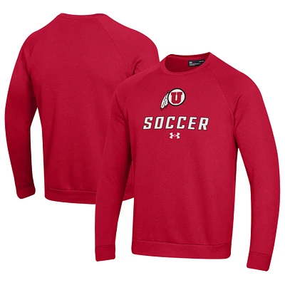 Men's Under Armour Utah Utes Soccer Rival Fleece Raglan Pullover Sweatshirt