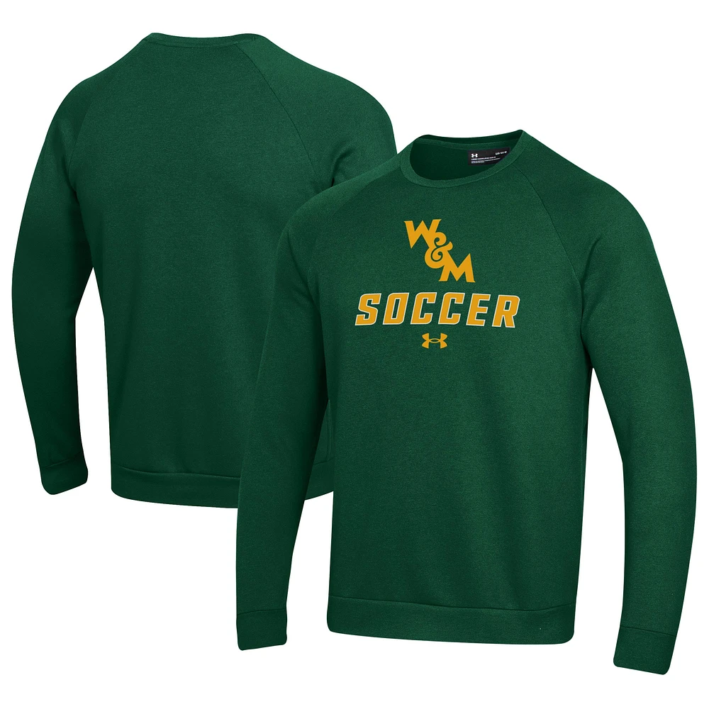 Men's Under Armour William & Mary Tribe Soccer Rival Fleece Raglan Pullover Sweatshirt