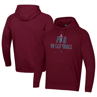 Men's Under Armour Burgundy Fairleigh Dickinson Knights Rival Fleece Pullover Hoodie