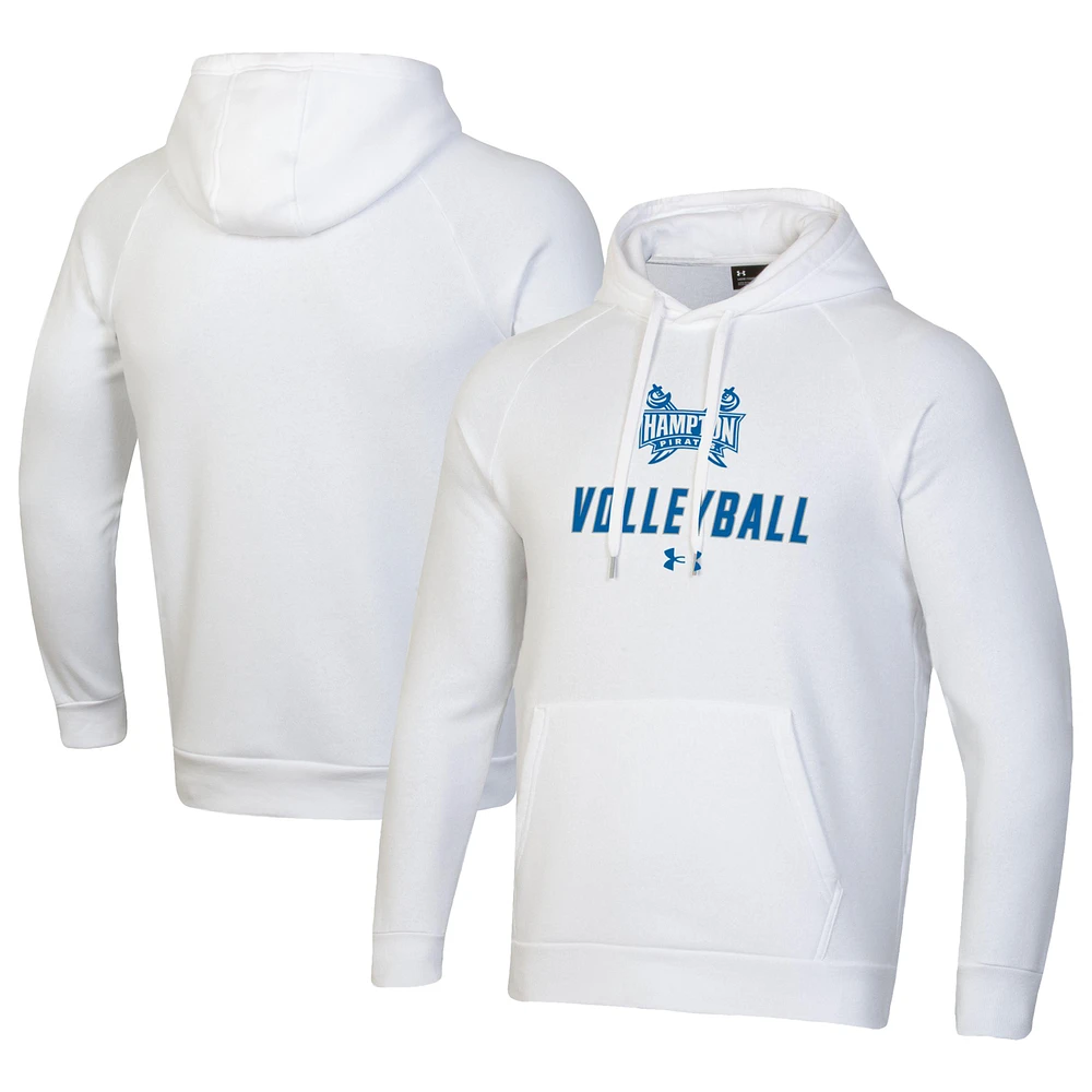 Men's Under Armour White Hampton Pirates Rival Fleece Pullover Hoodie