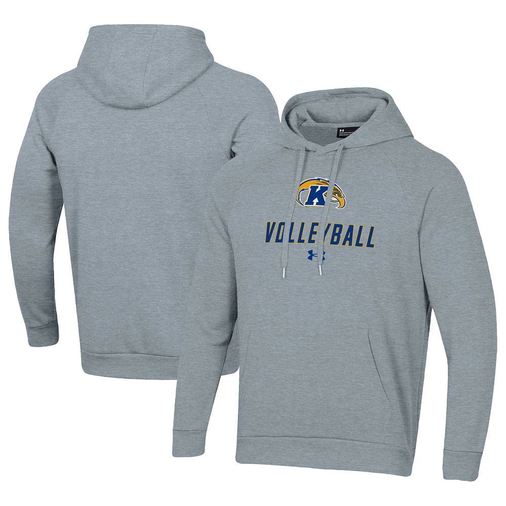 Men's Under Armour Gray Kent State Golden Flashes Rival Fleece Pullover Hoodie