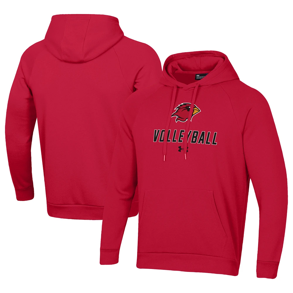 Men's Under Armour Red Lamar Cardinals Rival Fleece Pullover Hoodie
