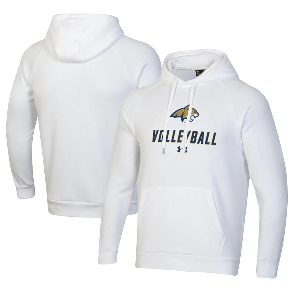 Men's Under Armour White Montana State Bobcats Rival Fleece Pullover Hoodie