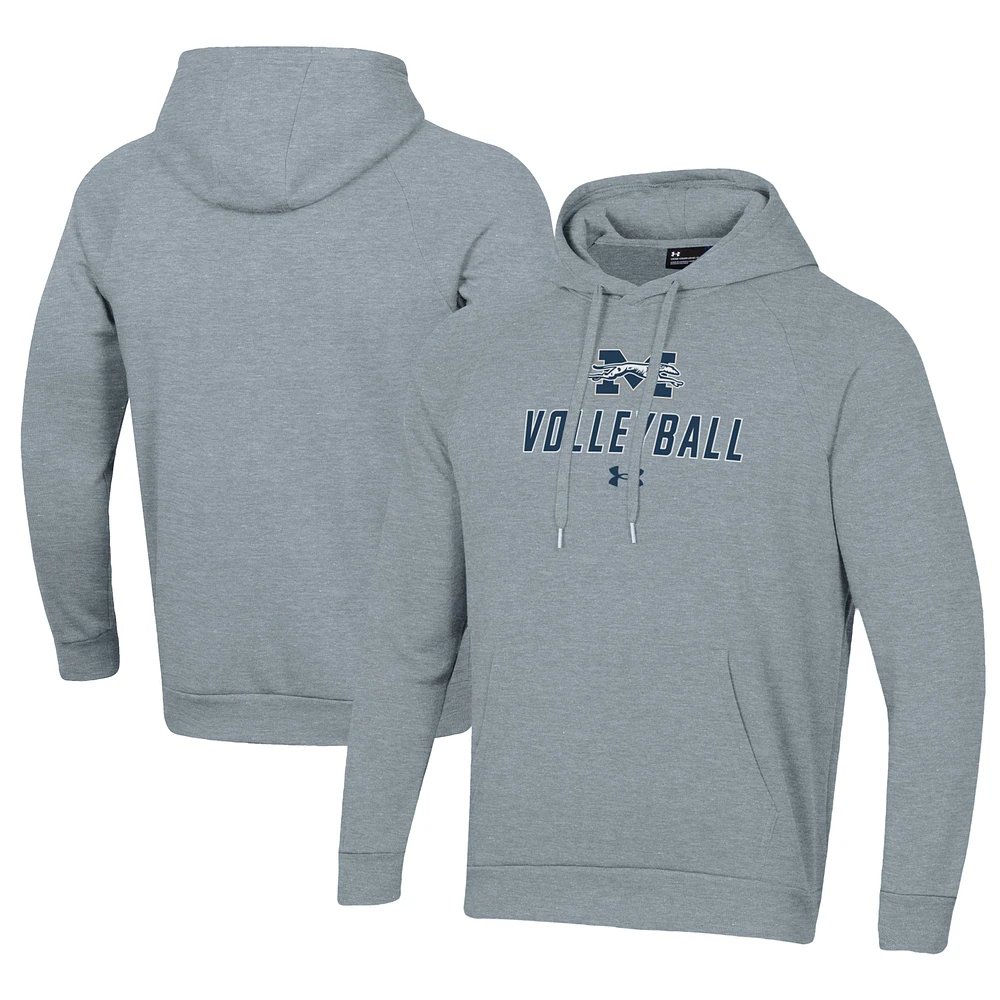 Men's Under Armour Grey Moravian Greyhounds Rival Fleece Pullover Hoodie