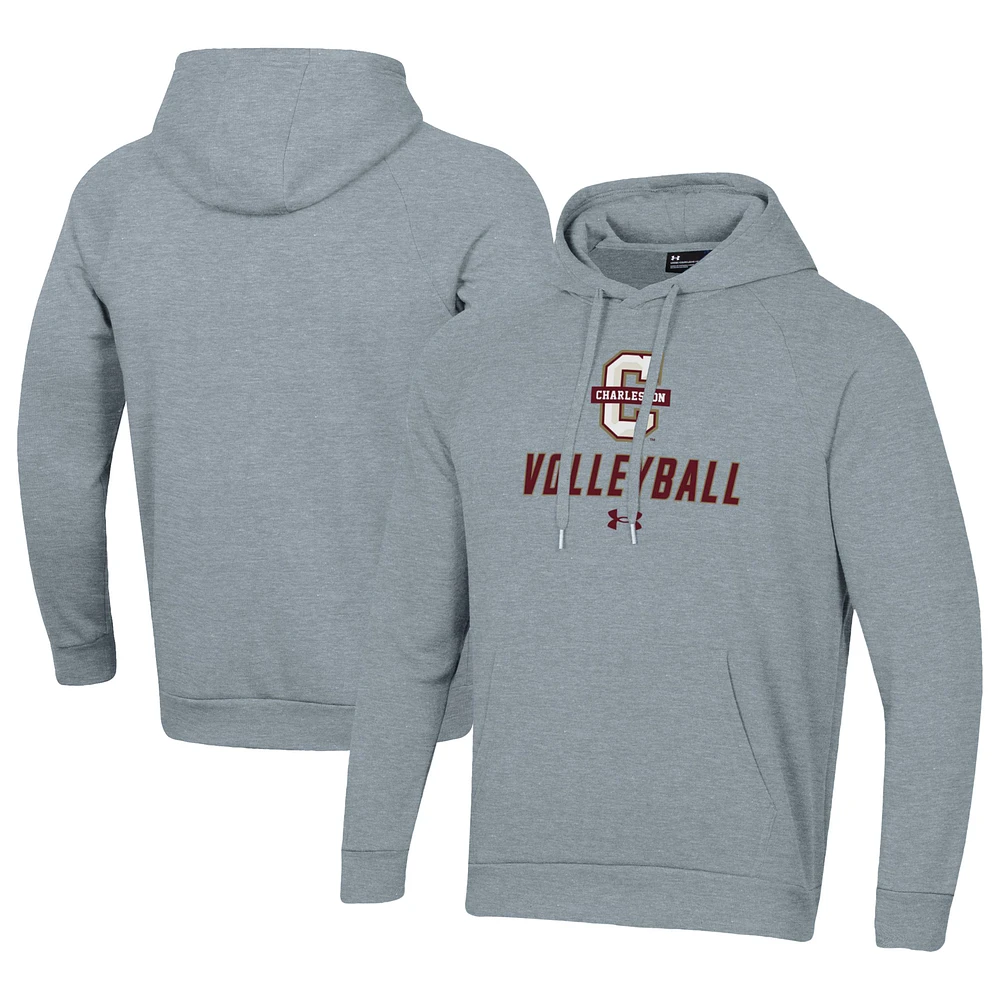 Men's Under Armour Gray Charleston Cougars Rival Fleece Pullover Hoodie