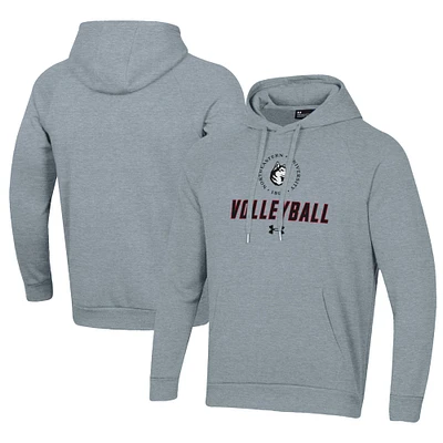 Men's Under Armour Grey Northeastern Huskies Rival Fleece Pullover Hoodie