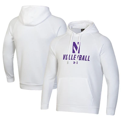 Men's Under Armour White Northwestern Wildcats Rival Fleece Pullover Hoodie