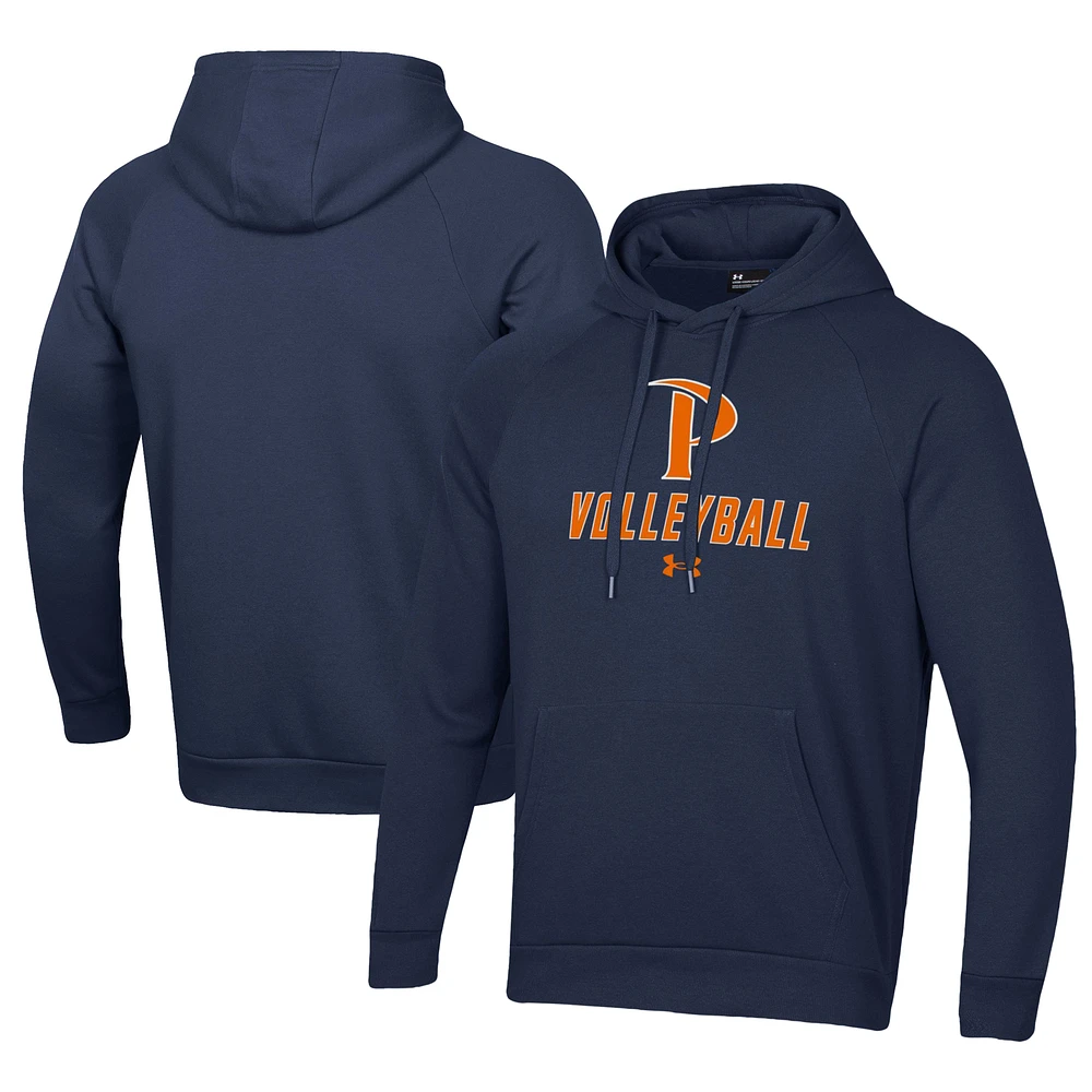 Men's Under Armour Blue Pepperdine Waves Rival Fleece Pullover Hoodie