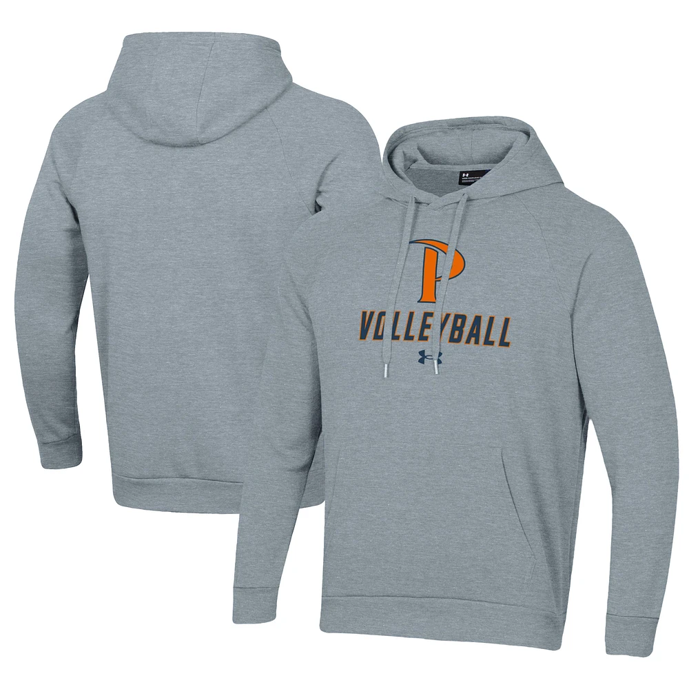 Men's Under Armour Grey Pepperdine Waves Rival Fleece Pullover Hoodie