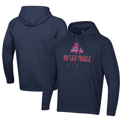 Men's Under Armour Navy American University Eagles Rival Fleece Pullover Hoodie