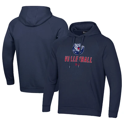 Men's Under Armour Navy Belmont Bruins Rival Fleece Pullover Hoodie