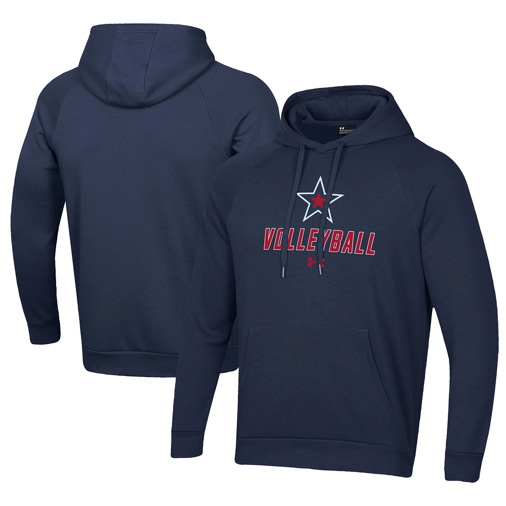 Men's Under Armour Blue Robert Morris Colonials Rival Fleece Pullover Hoodie