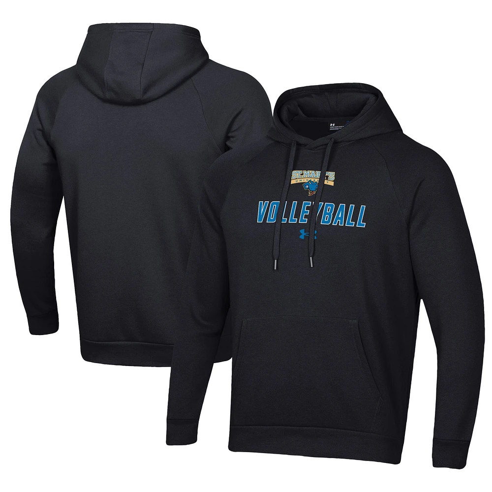 Men's Under Armour Black Saint Mary's Gaels Rival Fleece Pullover Hoodie