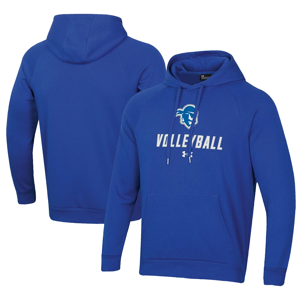 Men's Under Armour Blue Seton Hall Pirates Rival Fleece Pullover Hoodie