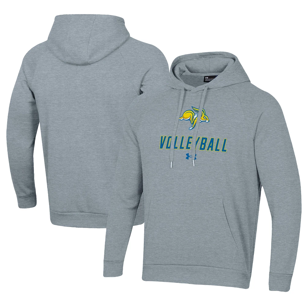 Men's Under Armour Grey South Dakota State Jackrabbits Rival Fleece Pullover Hoodie