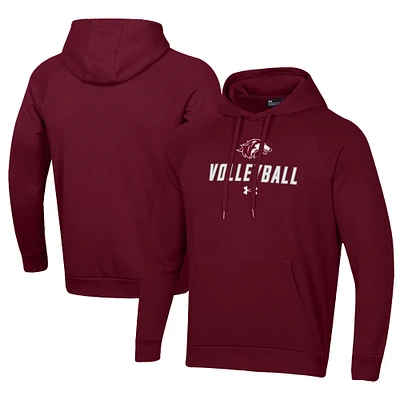 Men's Under Armour Maroon Southern Illinois Salukis Rival Fleece Pullover Hoodie