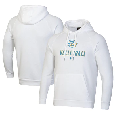 Men's Under Armour White Southern University Jaguars Rival Fleece Pullover Hoodie