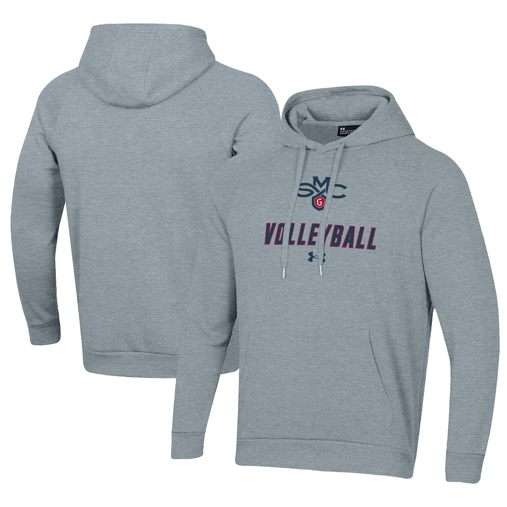 Men's Under Armour Grey Saint Mary's Gaels Rival Fleece Pullover Hoodie