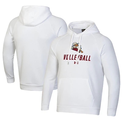 Men's Under Armour White Stevens Institute of Technology Ducks Rival Fleece Pullover Hoodie