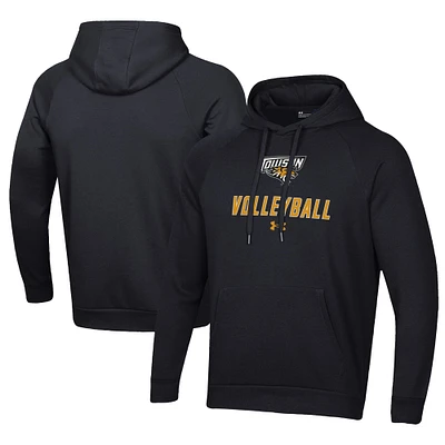 Men's Under Armour Black Towson Tigers Rival Fleece Pullover Hoodie