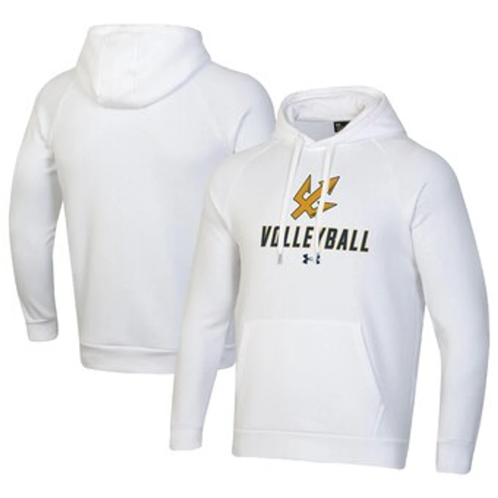 Men's Under Armour White UC San Diego Tritons Rival Fleece Pullover Hoodie