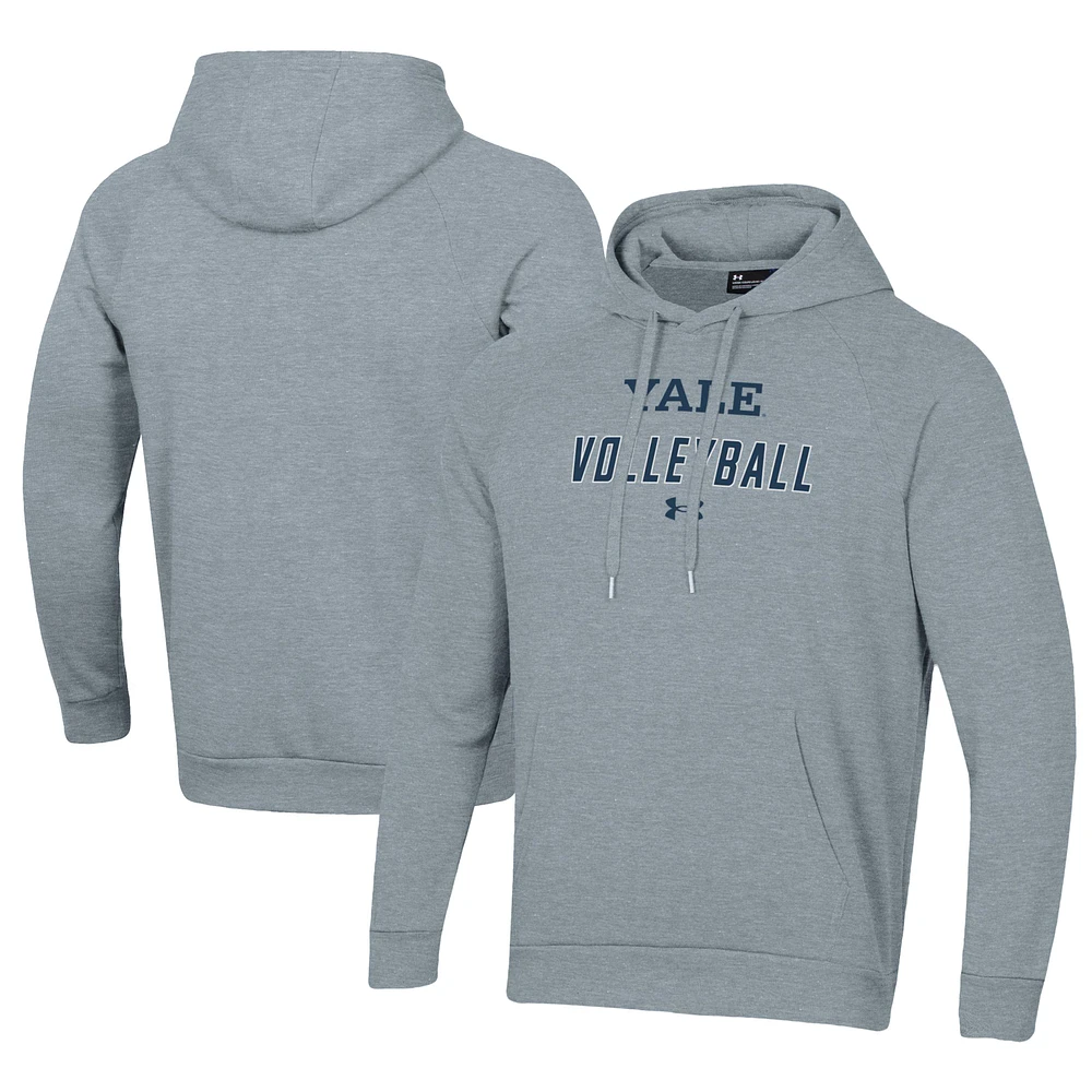 Men's Under Armour Grey Yale Bulldogs Rival Fleece Pullover Hoodie