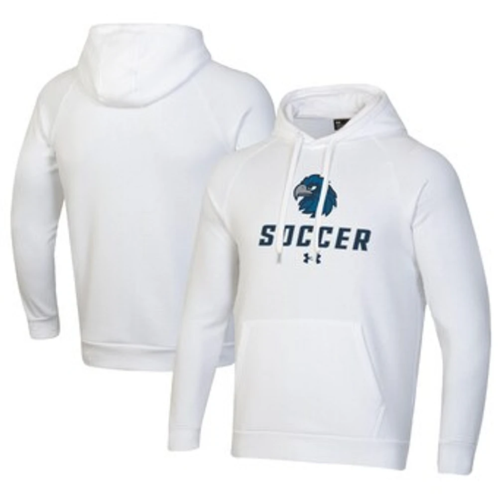Men's Under Armour White Monmouth Hawks Rival Fleece Pullover Hoodie