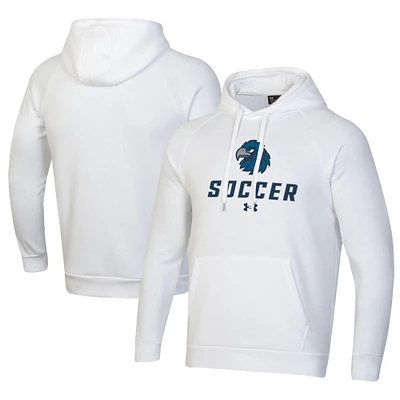 Men's Under Armour White Monmouth Hawks Rival Fleece Pullover Hoodie