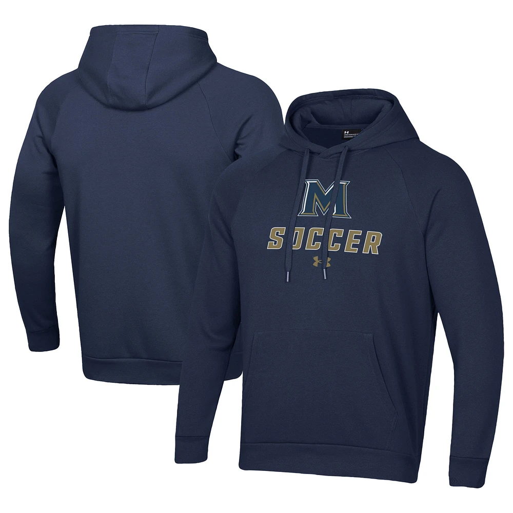 Men's Under Armour Navy Mount St. Mary's Mountaineers Rival Fleece Pullover Hoodie