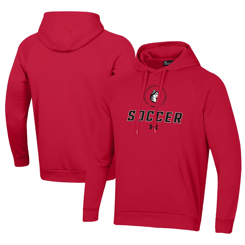Men's Under Armour Red Northeastern Huskies Rival Fleece Pullover Hoodie