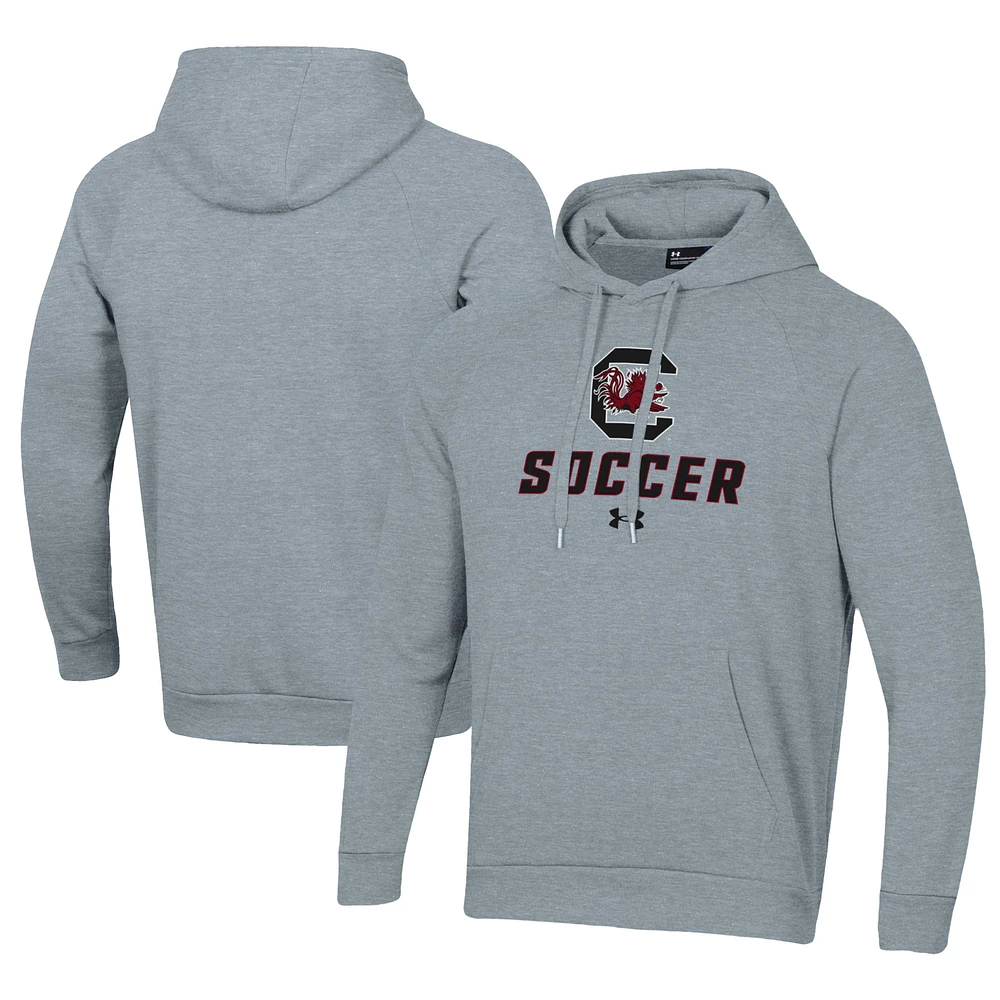 Men's Under Armour Grey South Carolina Gamecocks Rival Fleece Pullover Hoodie