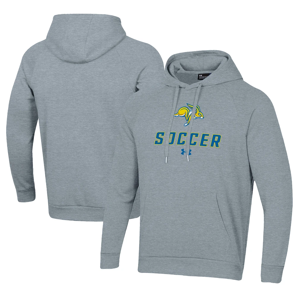 Men's Under Armour Grey South Dakota State Jackrabbits Rival Fleece Pullover Hoodie
