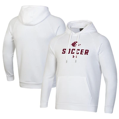 Men's Under Armour White Southern Illinois Salukis Rival Fleece Pullover Hoodie