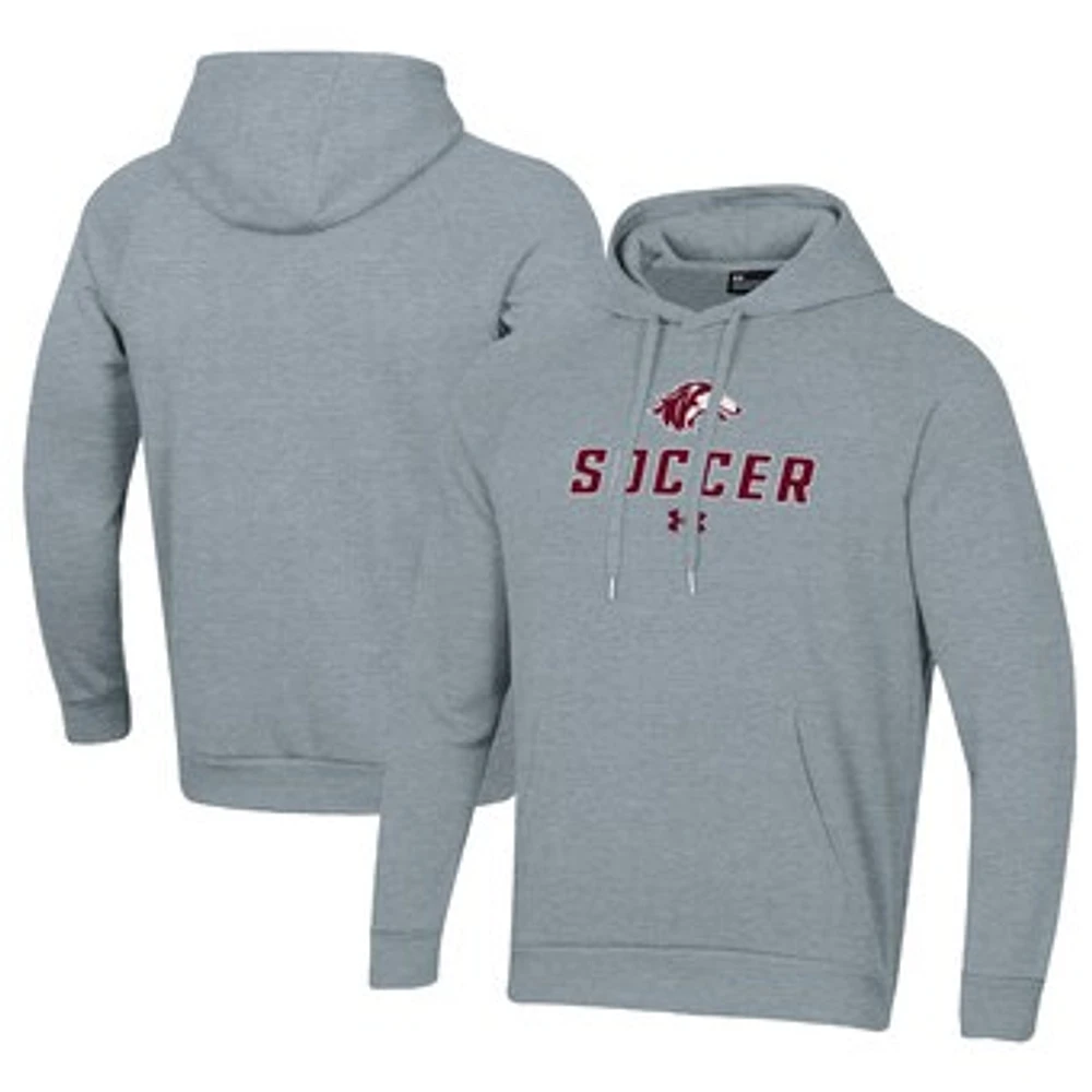 Men's Under Armour Grey Southern Illinois Salukis Rival Fleece Pullover Hoodie
