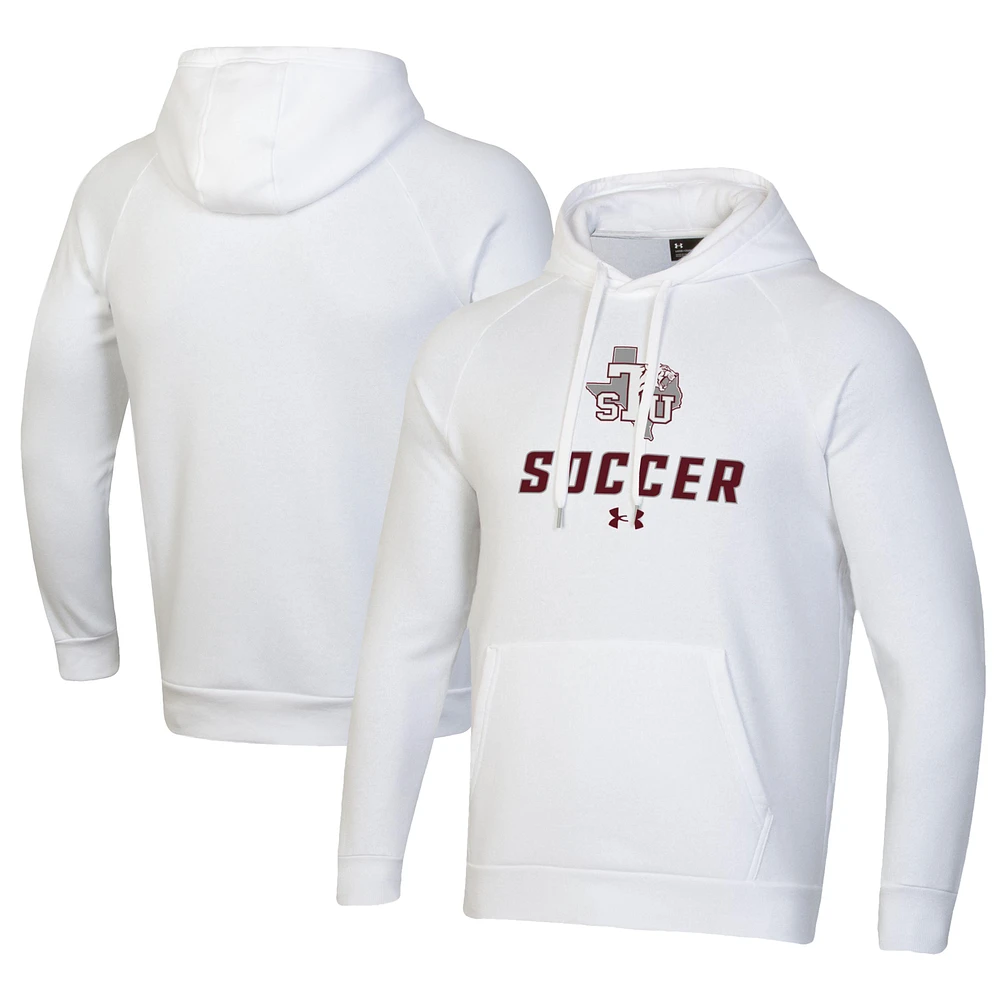 Men's Under Armour White Texas Southern Tigers Rival Fleece Pullover Hoodie