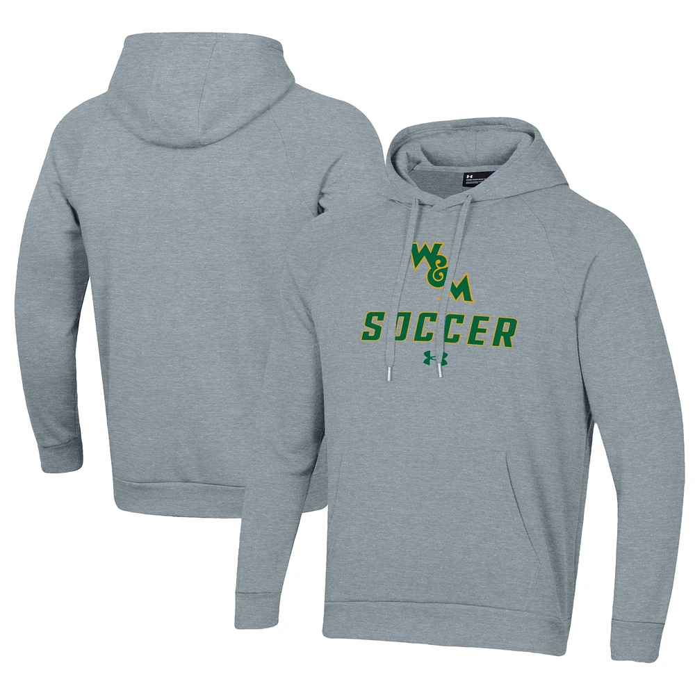 Men's Under Armour Grey William & Mary Tribe Rival Fleece Pullover Hoodie