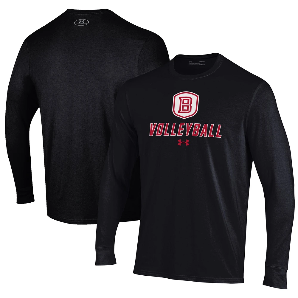 Men's Under Armour Black Bradley Braves Volleyball Performance Long Sleeve T-Shirt
