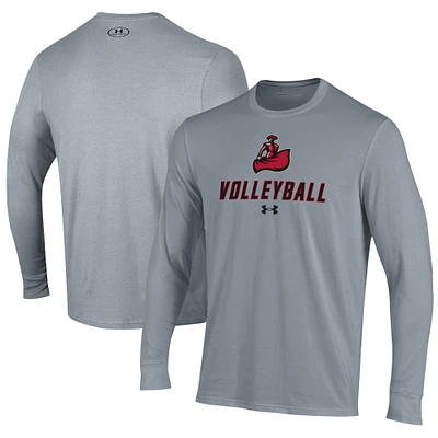 Men's Under Armour Gray Cal State Northridge Matadors Volleyball Performance Long Sleeve T-Shirt