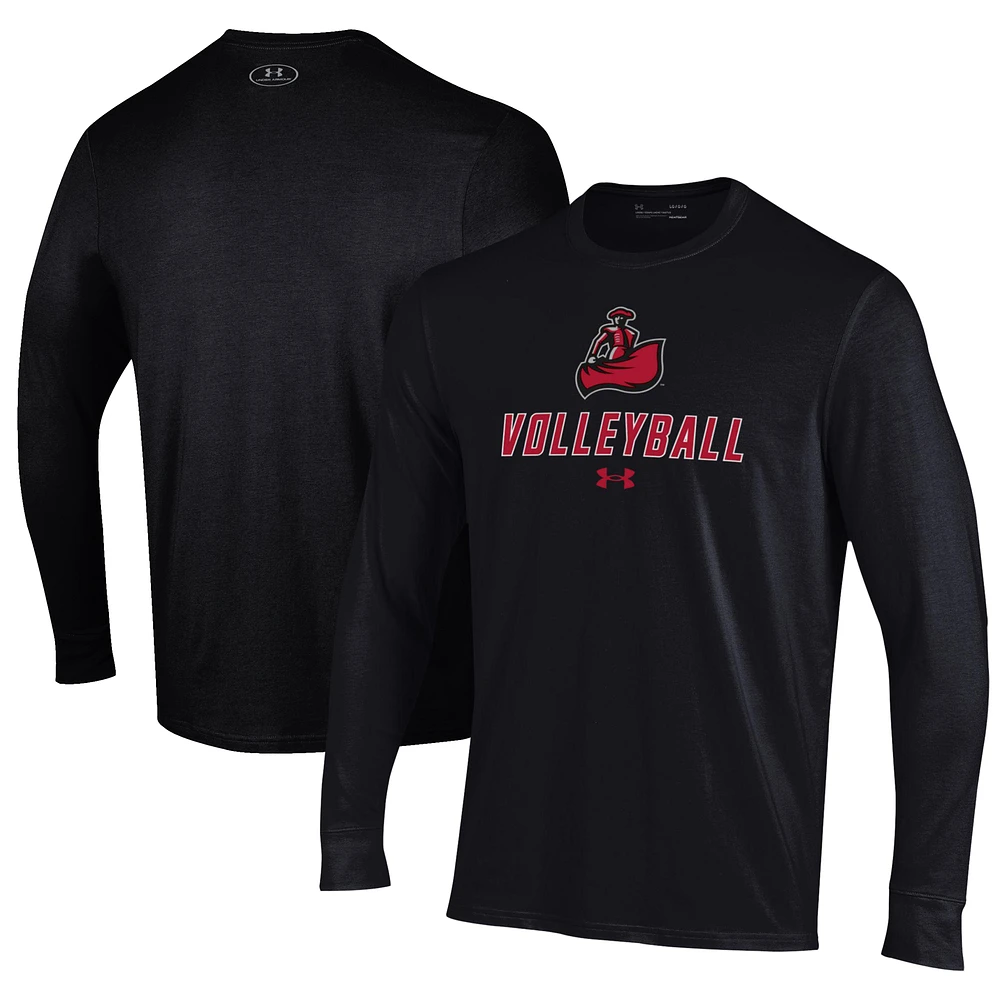 Men's Under Armour Black Cal State Northridge Matadors Volleyball Performance Long Sleeve T-Shirt