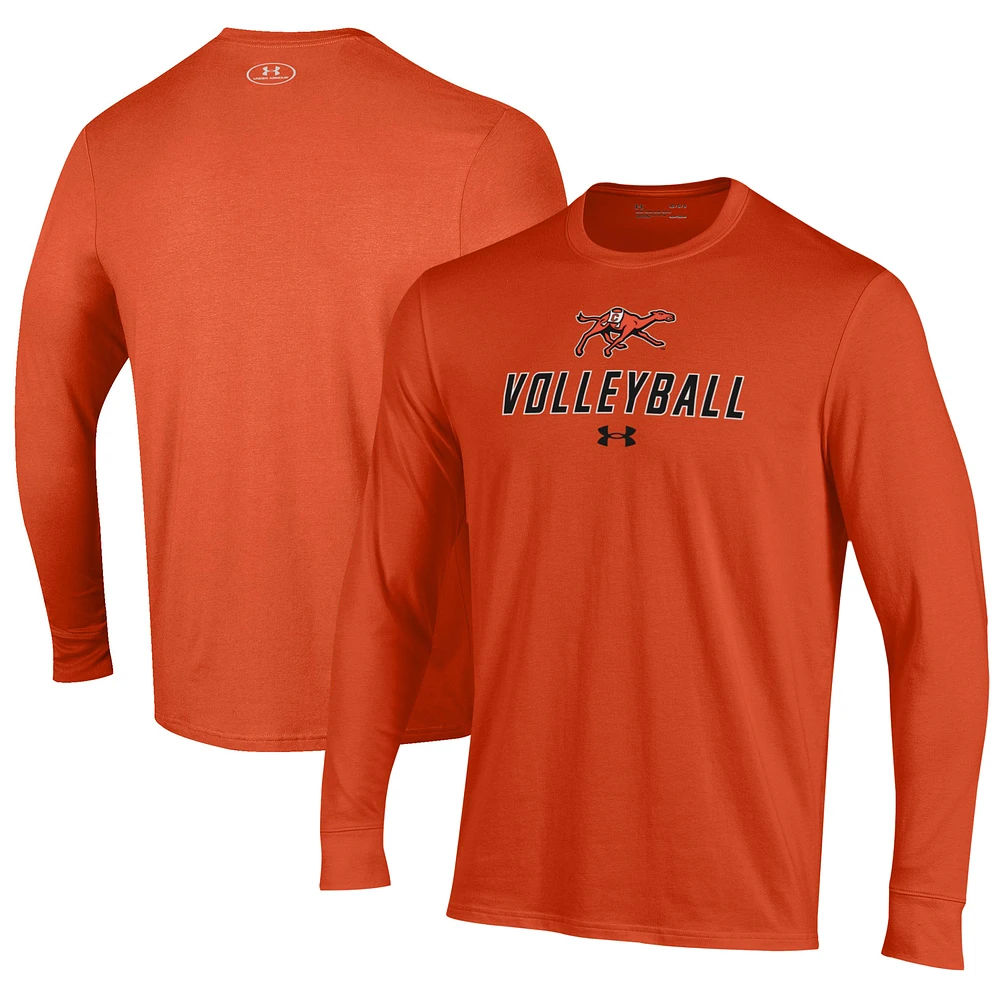 Men's Under Armour Orange Campbell Fighting Camels Volleyball Performance Long Sleeve T-Shirt