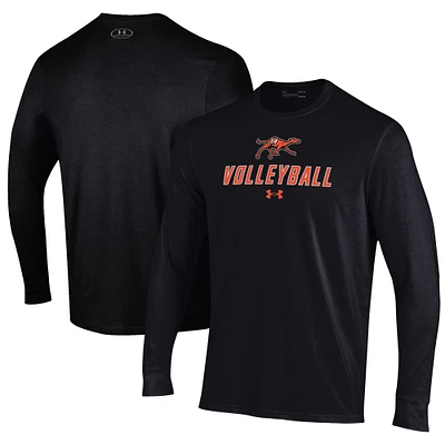 Men's Under Armour Black Campbell Fighting Camels Volleyball Performance Long Sleeve T-Shirt