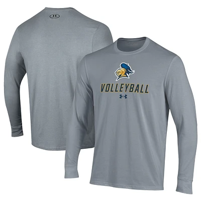 Men's Under Armour Gray Carleton Knights Volleyball Performance Long Sleeve T-Shirt