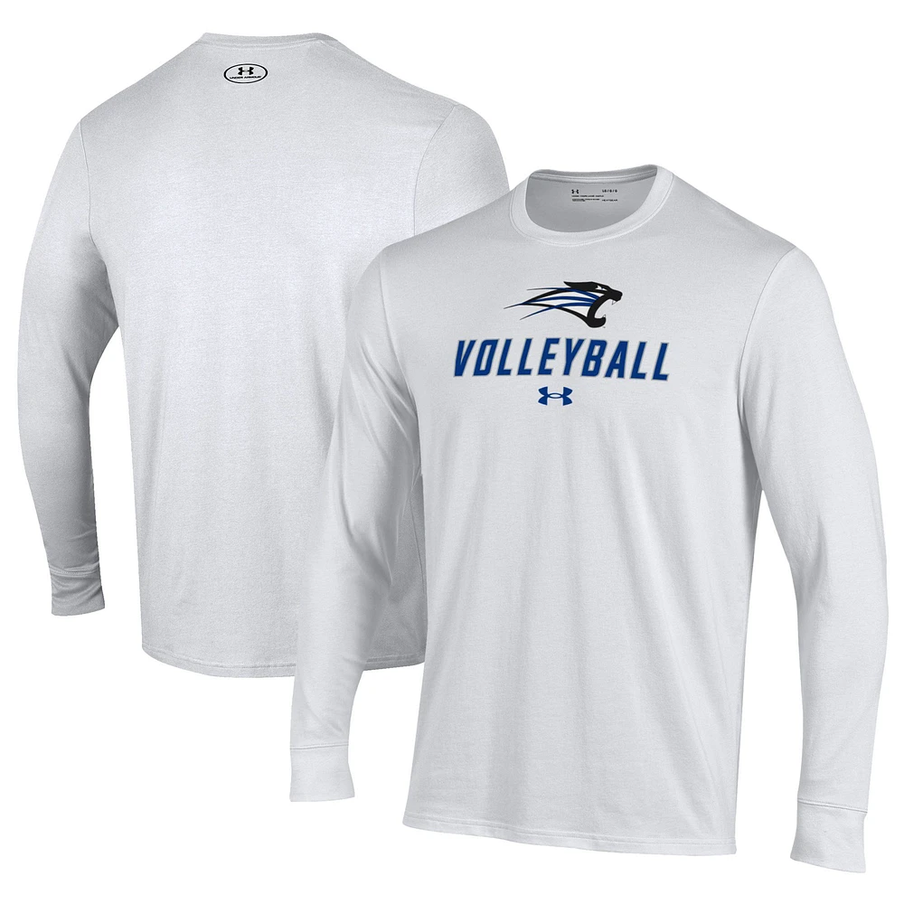 Men's Under Armour White Saint Francis Cougars Volleyball Performance Long Sleeve T-Shirt