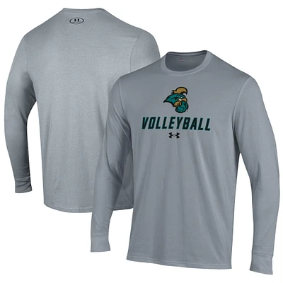 Men's Under Armour Gray Coastal Carolina Chanticleers Volleyball Performance Long Sleeve T-Shirt