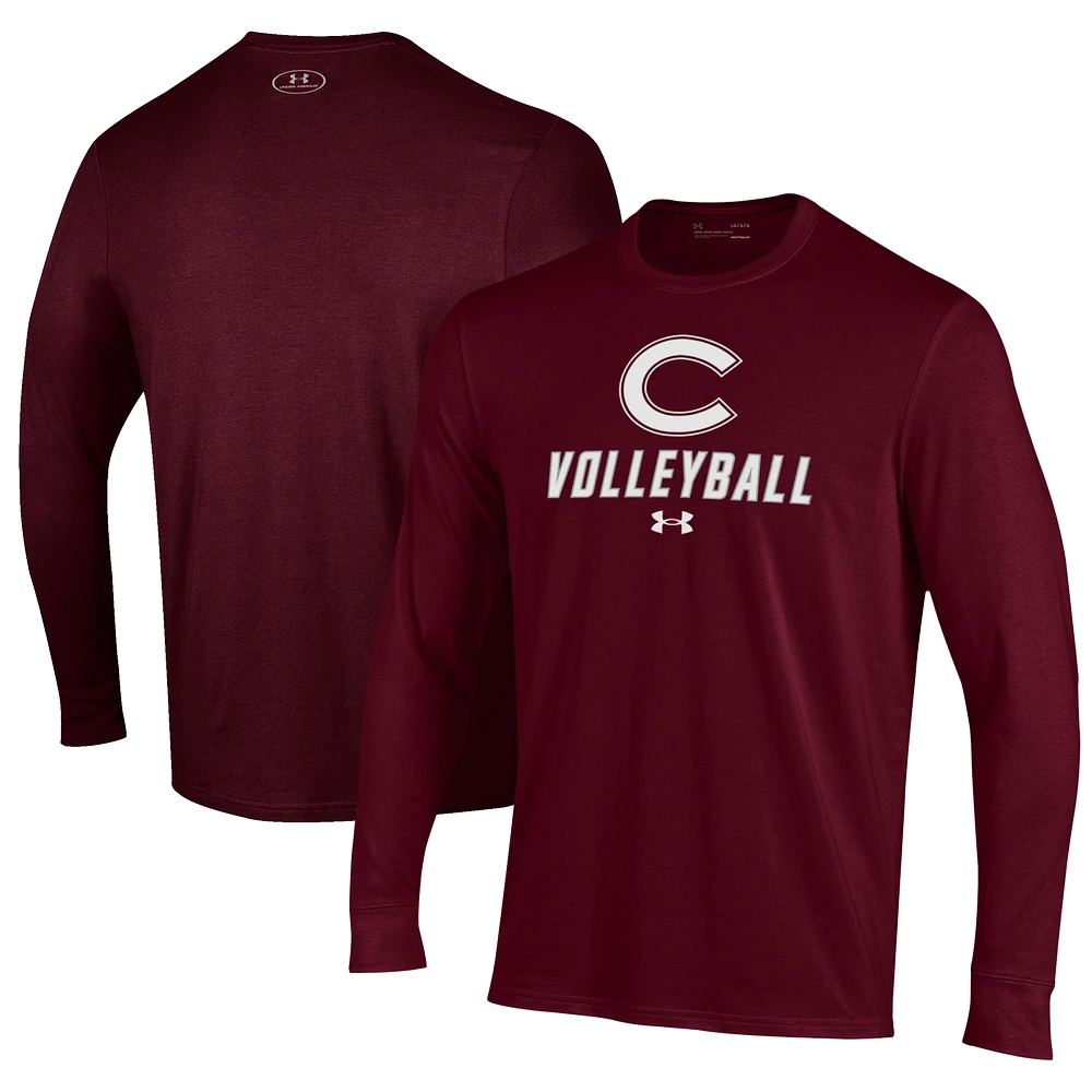 Men's Under Armour Maroon Colgate Raiders Volleyball Performance Long Sleeve T-Shirt