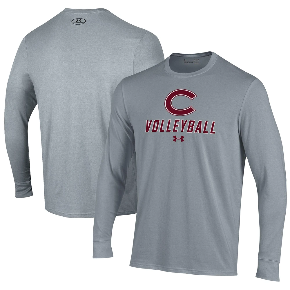 Men's Under Armour Gray Colgate Raiders Volleyball Performance Long Sleeve T-Shirt
